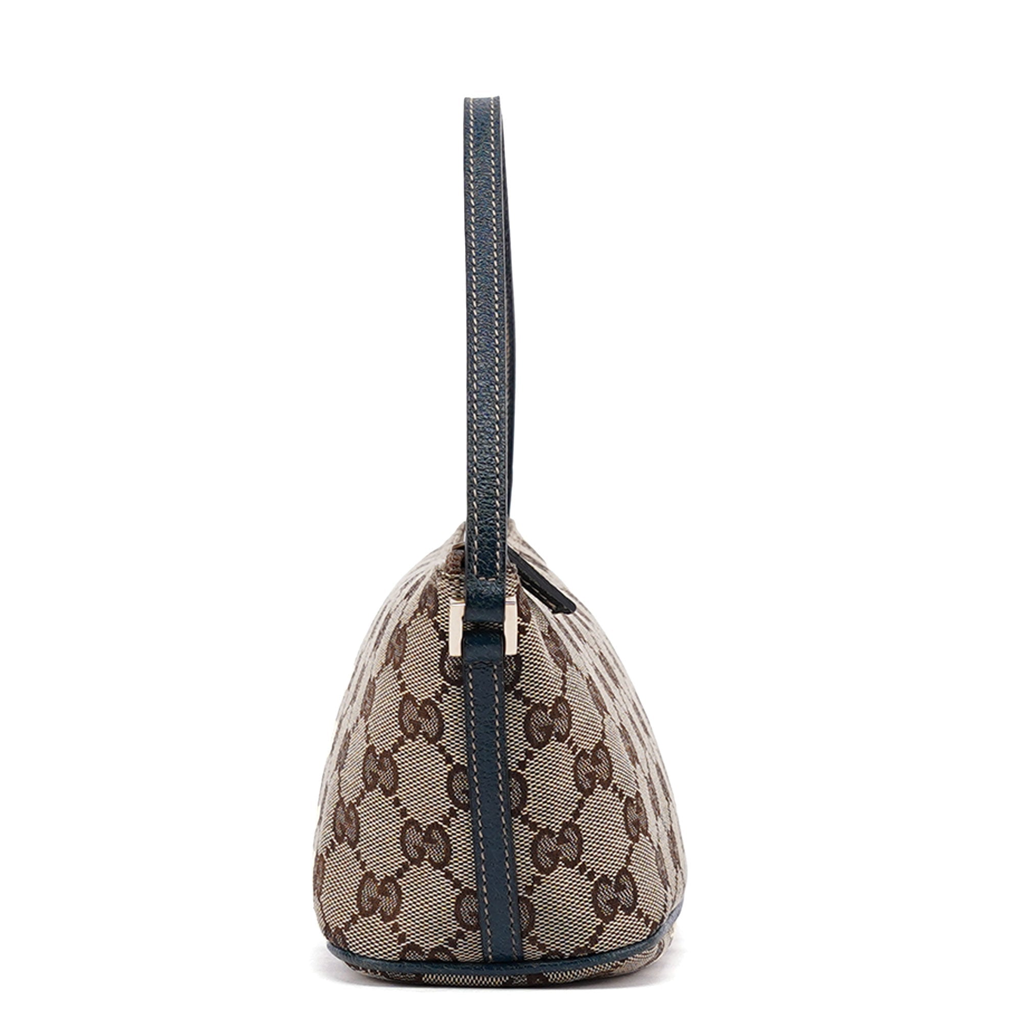 Gucci 07198 Beige Navy GG Boat Pochette