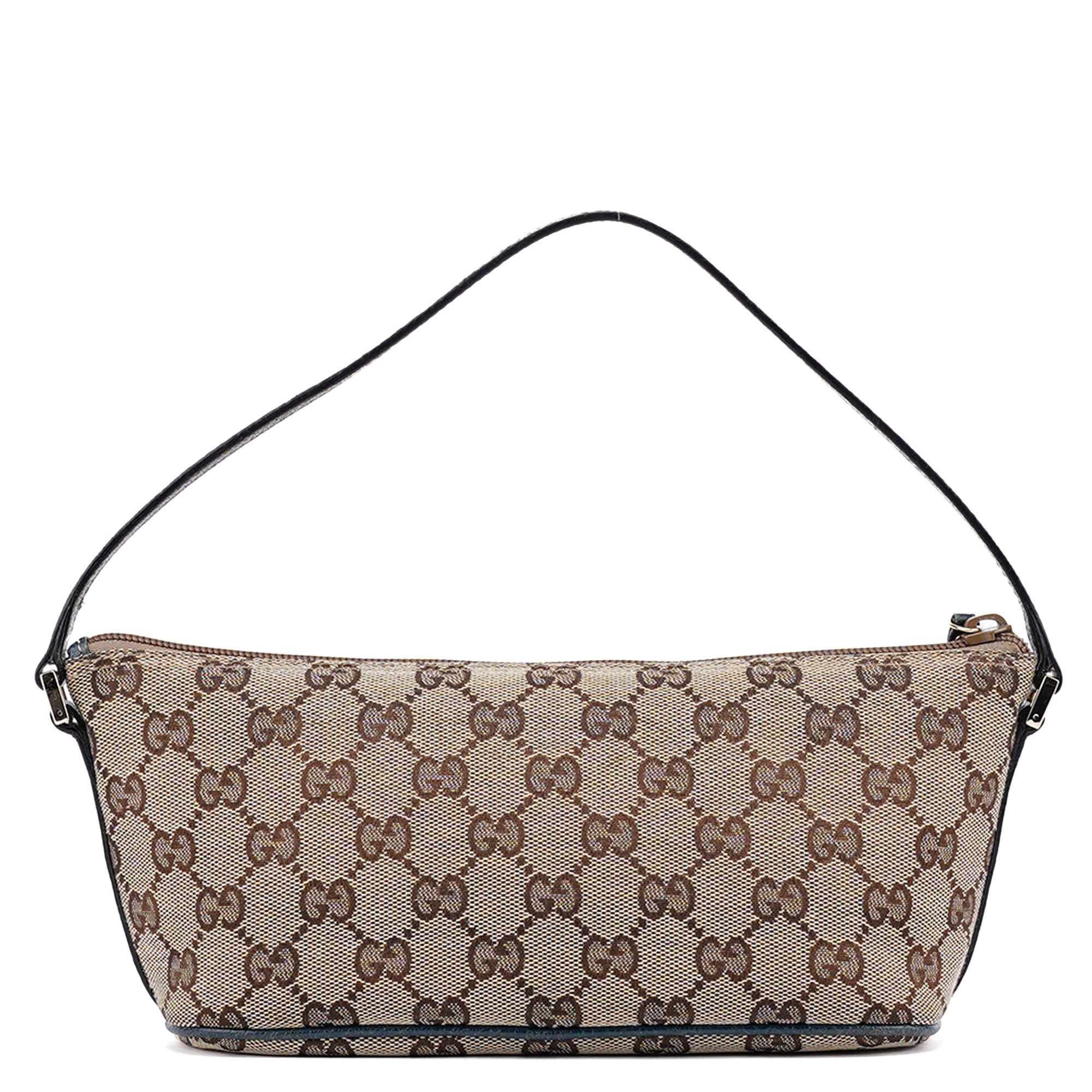 Gucci 07198 Beige Navy GG Boat Pochette