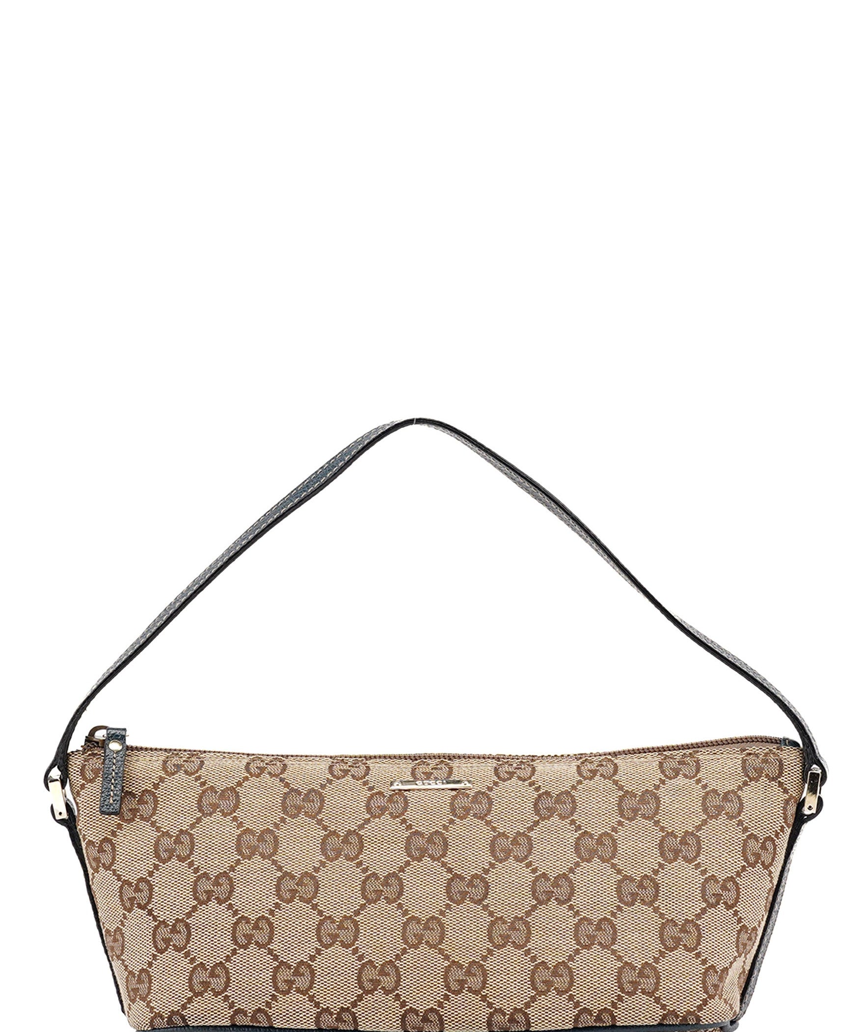 Gucci 07198 Beige Navy GG Boat Pochette