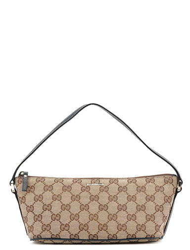 Gucci 07198 Beige Navy GG Boat Pochette