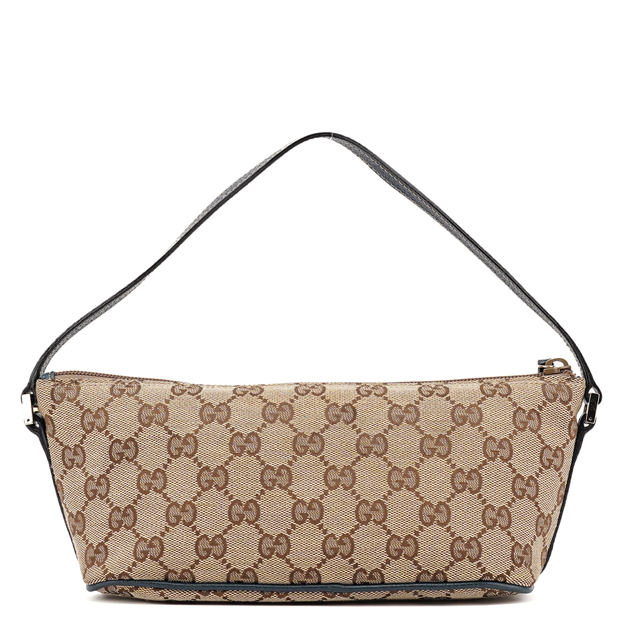 Gucci 07198 Beige Navy GG Boat Pochette