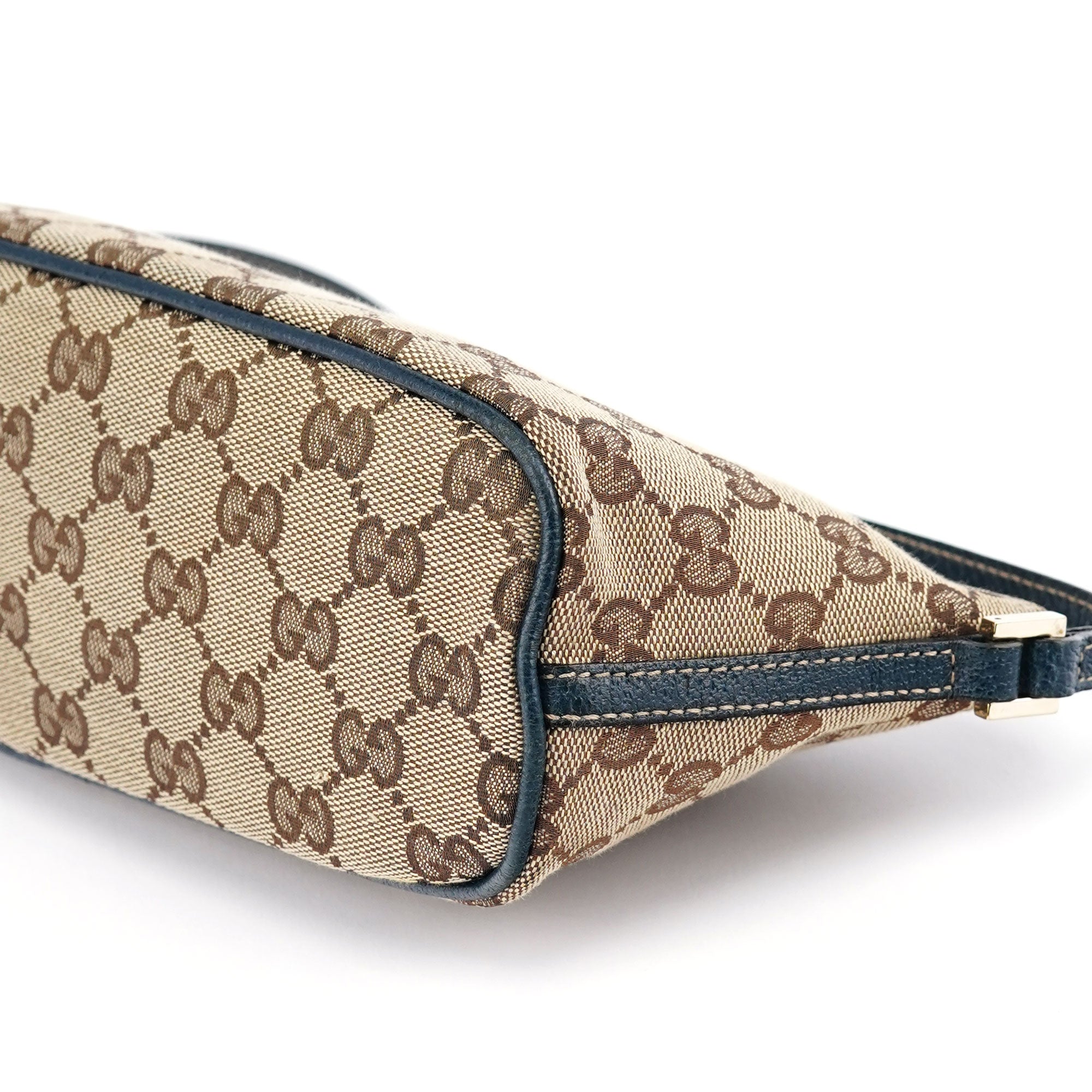 Gucci 07198 Beige Navy GG Boat Pochette