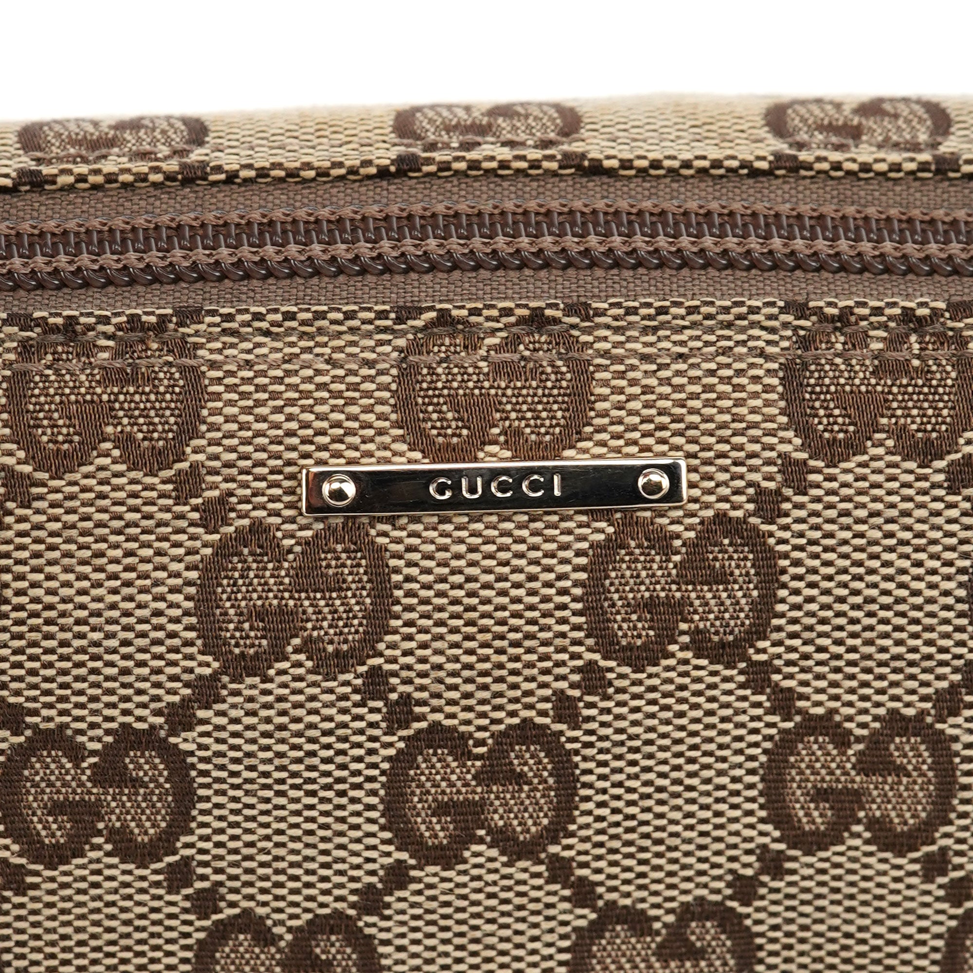 Gucci 07198 Beige Navy GG Boat Pochette