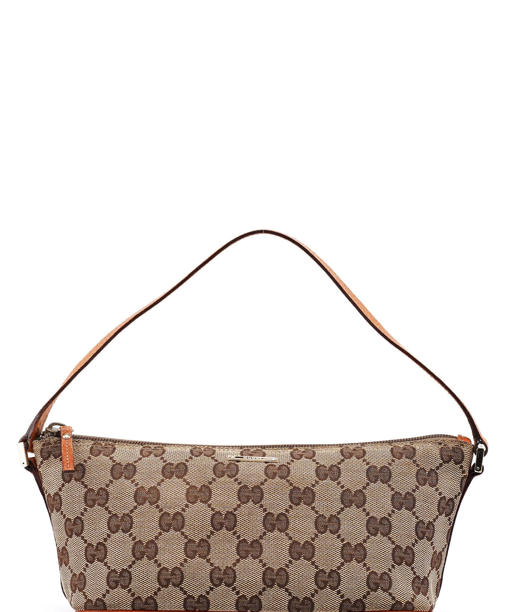 Gucci 07198 Beige Orange GG Boat Pochette