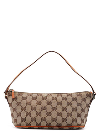 Gucci 07198 Beige Orange GG Boat Pochette