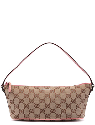 Gucci 07198 Beige Pink GG Boat Pochette