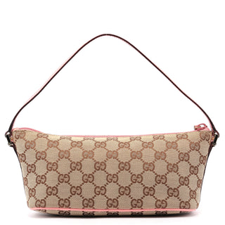 Gucci 07198 Beige Pink GG Boat Pochette