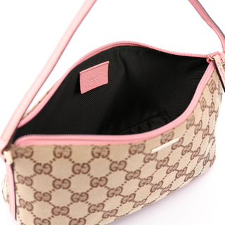 Gucci 07198 Beige Pink GG Boat Pochette