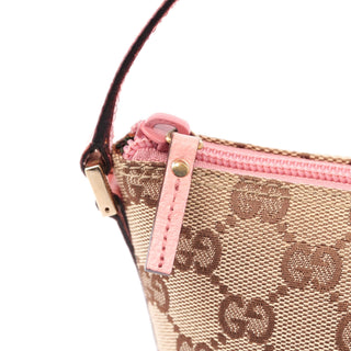 Gucci 07198 Beige Pink GG Boat Pochette