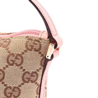 Gucci 07198 Beige Pink GG Boat Pochette