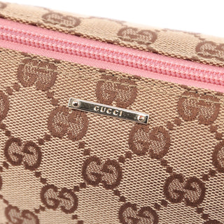 Gucci 07198 Beige Pink GG Boat Pochette