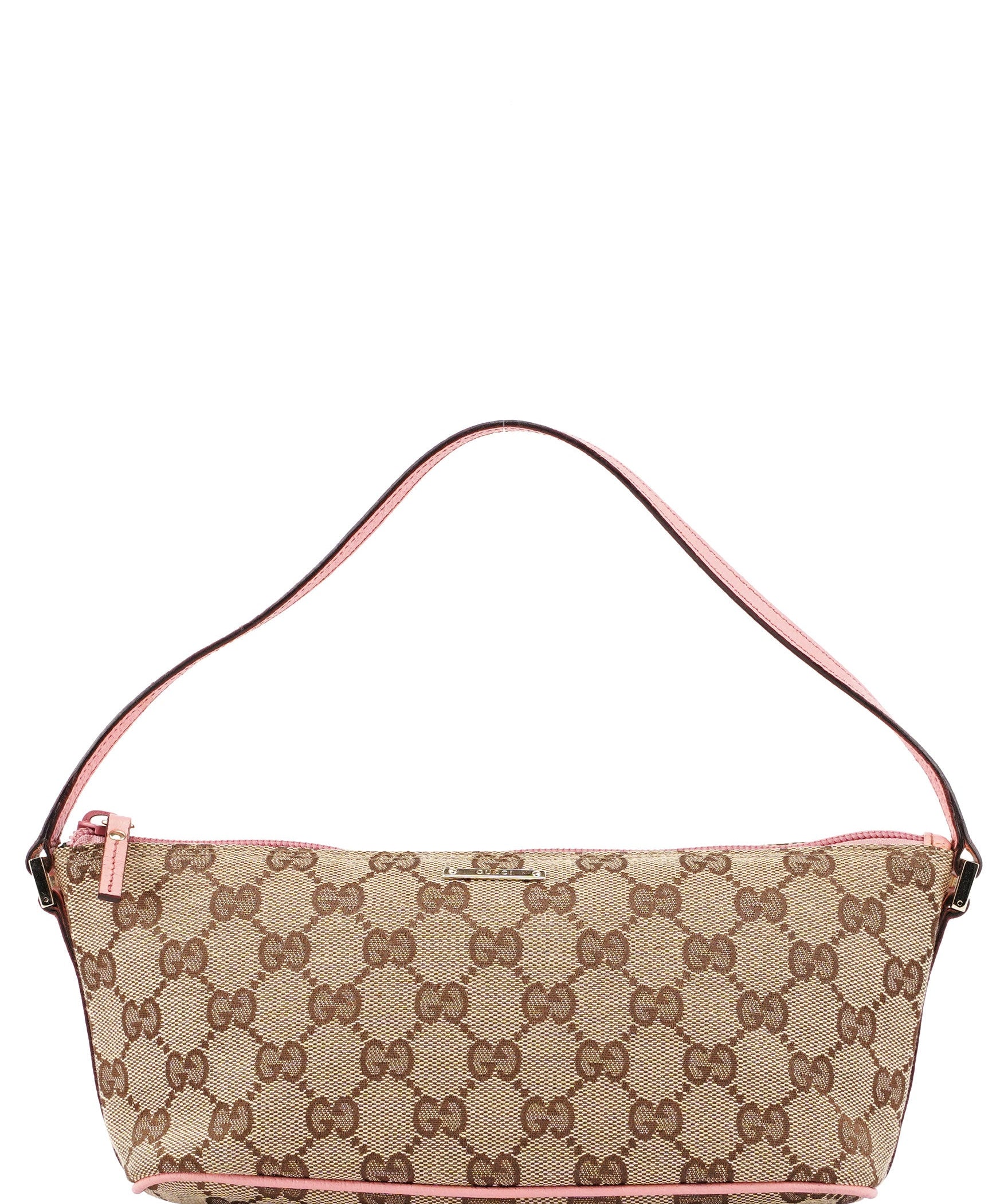 Gucci 07198 Beige Pink GG Boat Pochette
