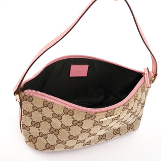 Gucci 07198 Beige Pink GG Boat Pochette