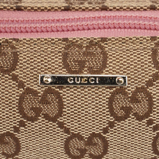 Gucci 07198 Beige Pink GG Boat Pochette