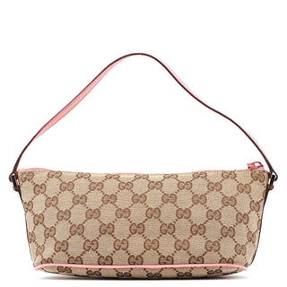 Gucci 07198 Beige Pink GG Boat Pochette