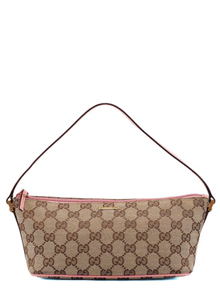 Gucci 07198 Beige Pink GG Boat Pochette