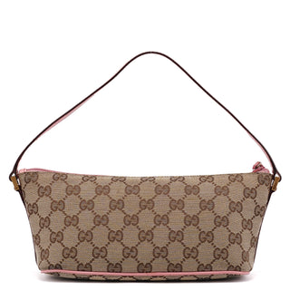 Gucci 07198 Beige Pink GG Boat Pochette