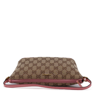 Gucci 07198 Beige Pink GG Boat Pochette