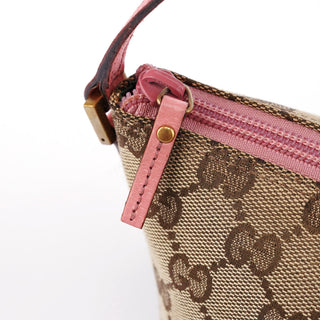 Gucci 07198 Beige Pink GG Boat Pochette