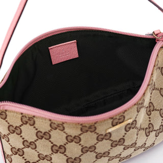 Gucci 07198 Beige Pink GG Boat Pochette