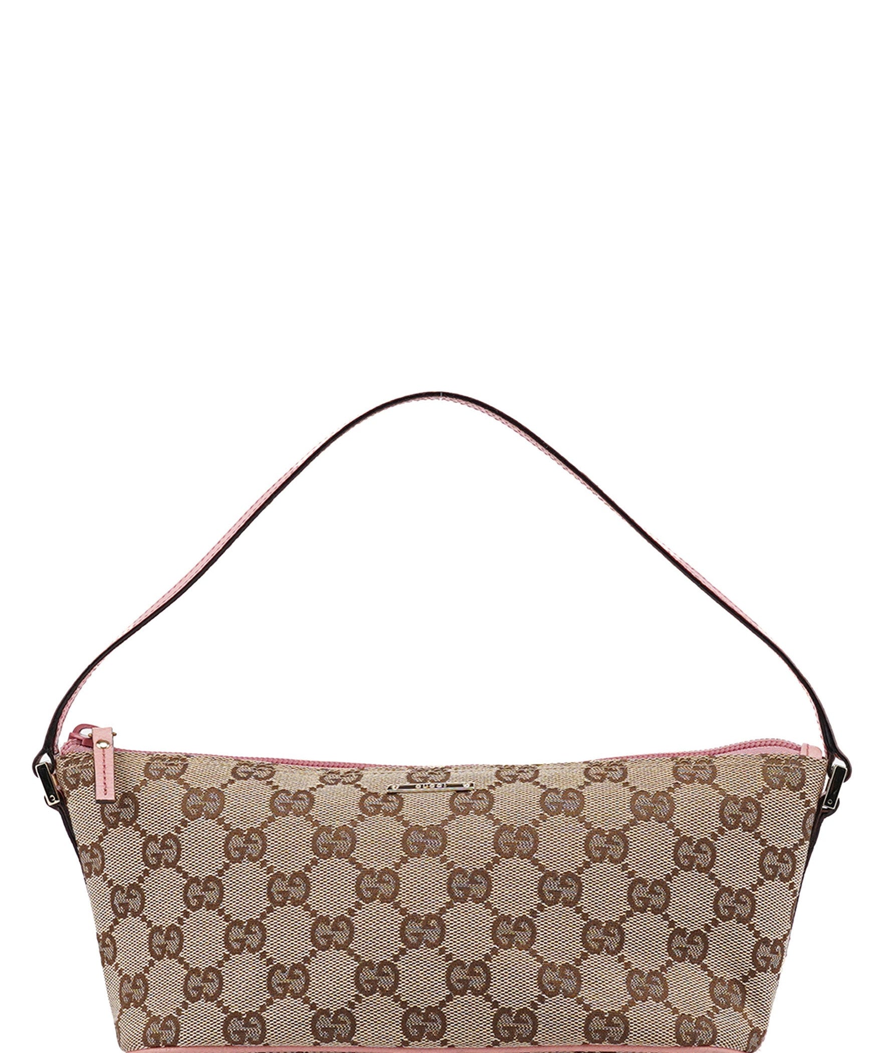 Gucci 07198 Beige Pink GG Boat Pochette