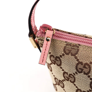 Gucci 07198 Beige Pink GG Boat Pochette