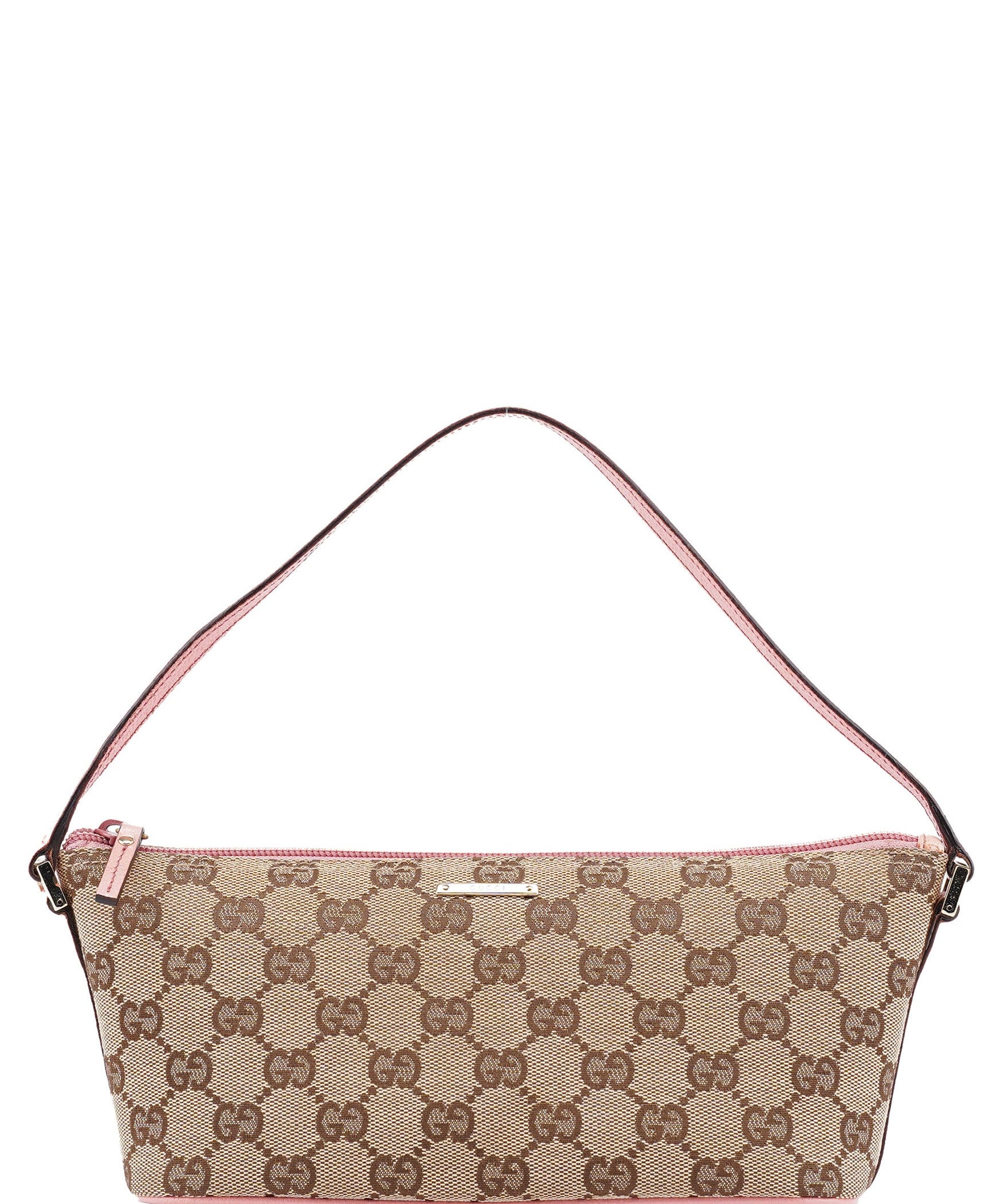 Gucci 07198 Beige Pink GG Boat Pochette