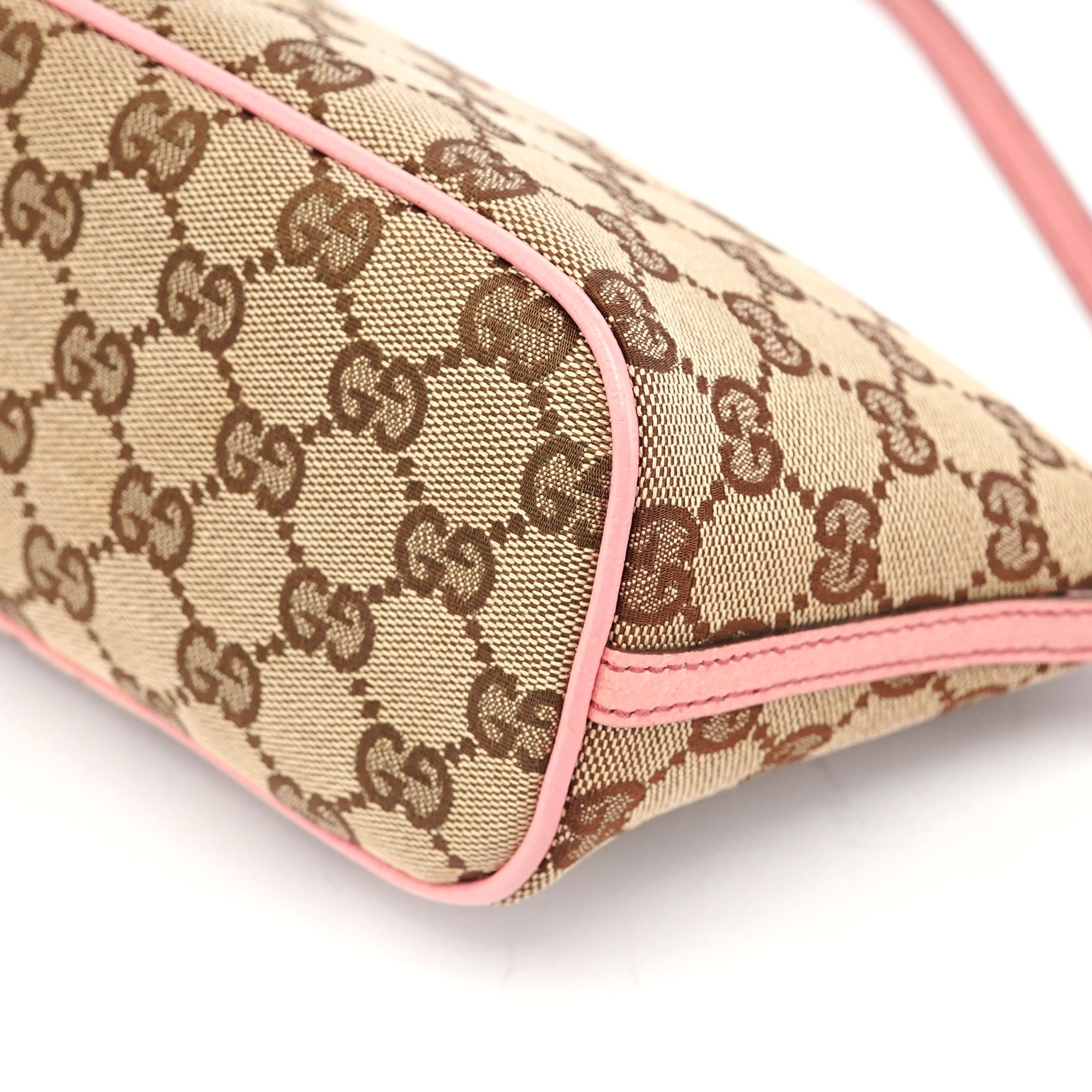 Gucci 07198 Beige Pink GG Boat Pochette