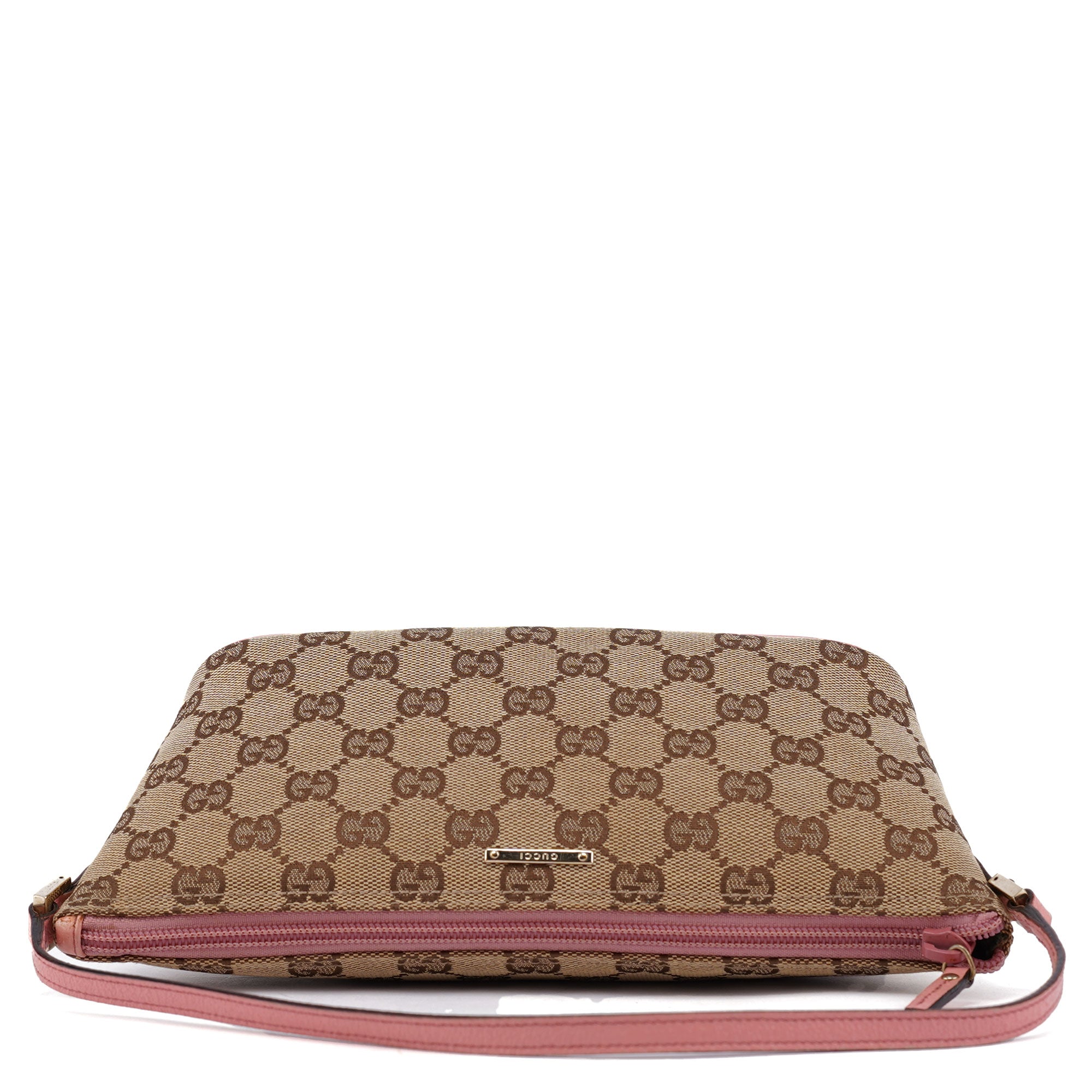 Gucci 07198 Beige Pink GG Boat Pochette