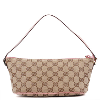 Gucci 07198 Beige Pink GG Boat Pochette