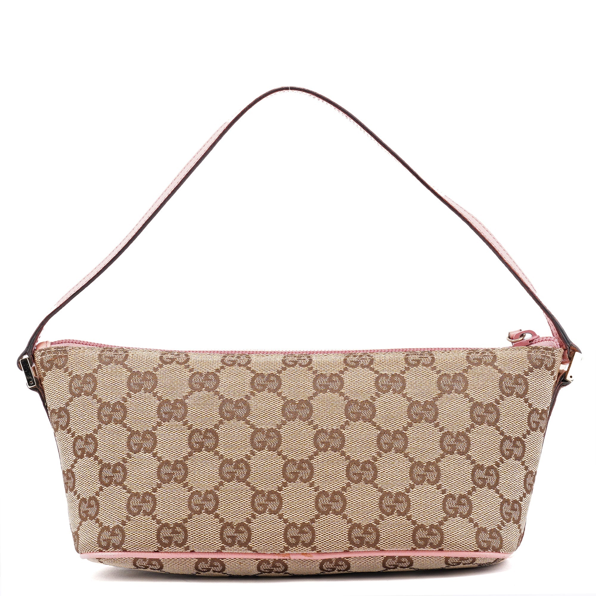 Gucci 07198 Beige Pink GG Boat Pochette