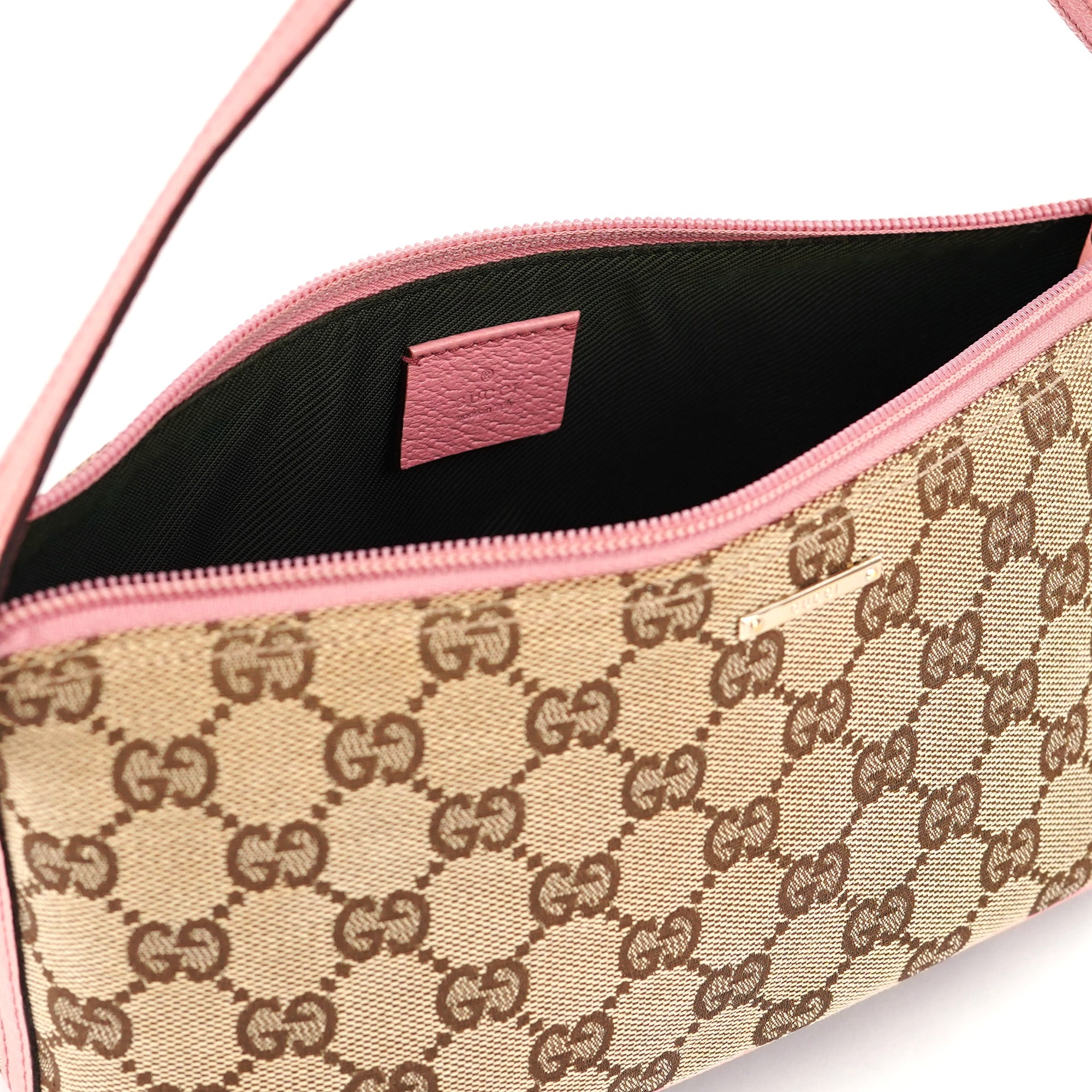 Gucci 07198 Beige Pink GG Boat Pochette