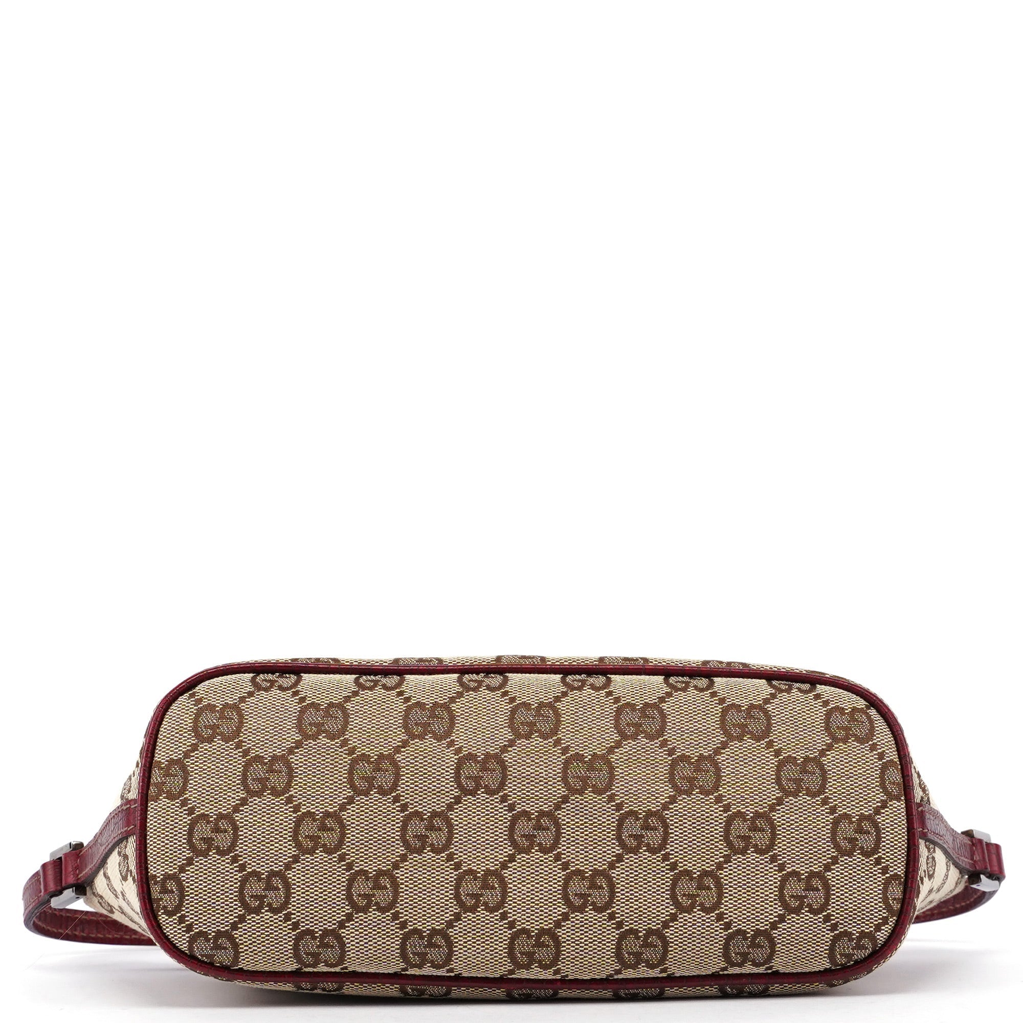 Gucci 07198 GG Boat Pochette aus Canvas in Beige und Rot