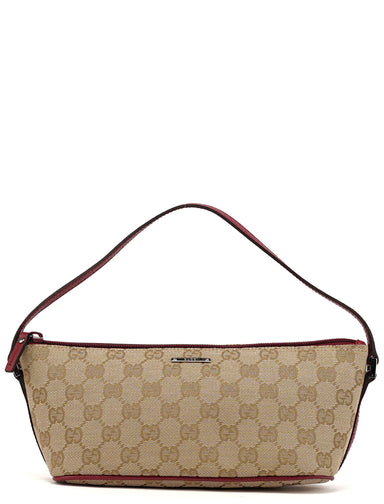 Gucci 07198 Beige Red GG Boat Pochette