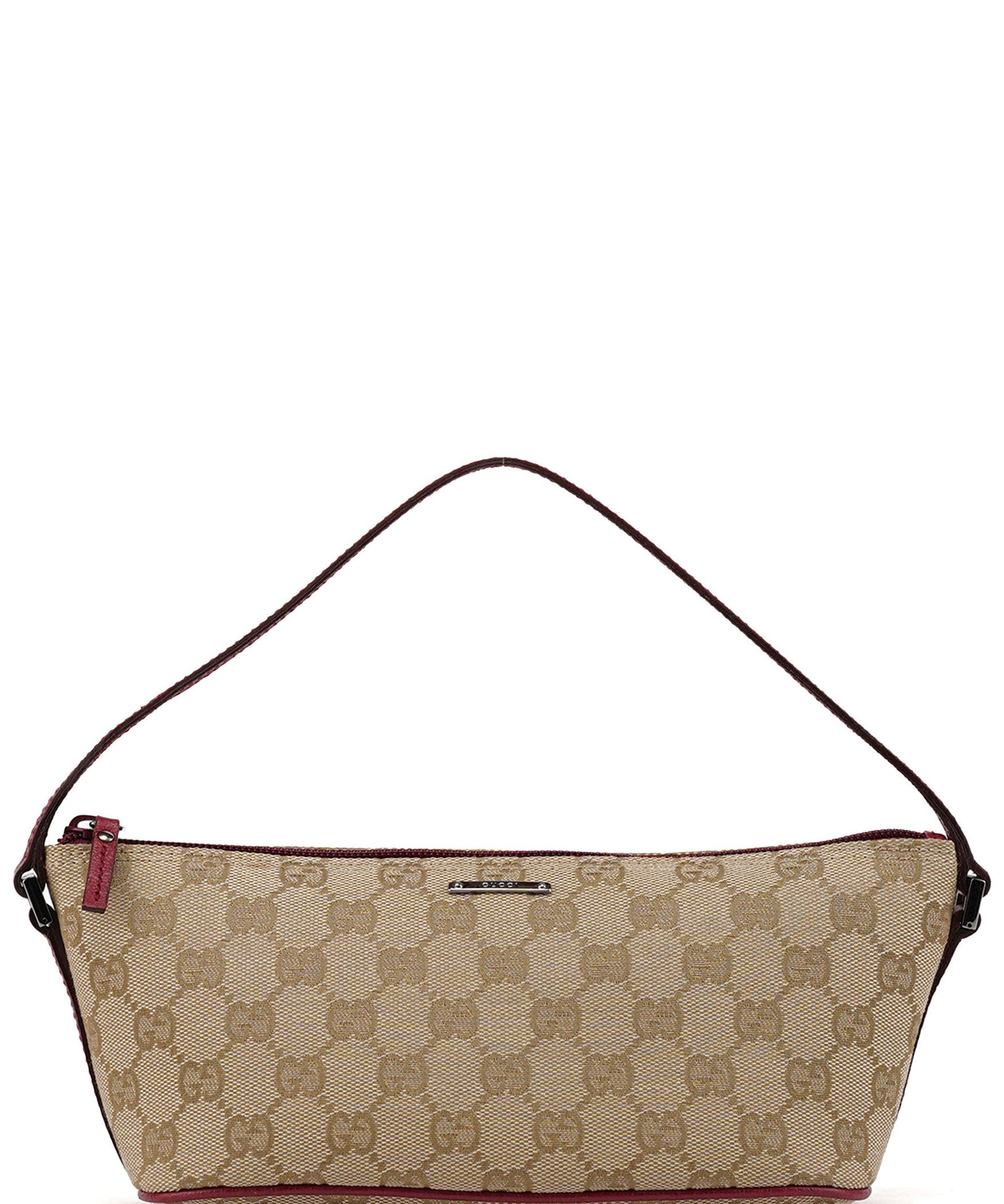 Gucci 07198 Beige Red GG Boat Pochette
