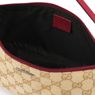 Gucci 07198 Beige Red GG Boat Pochette