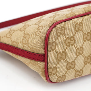 Gucci 07198 Beige Red GG Boat Pochette
