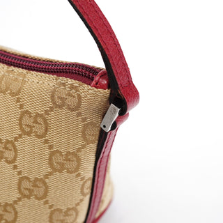 Gucci 07198 Beige Red GG Boat Pochette