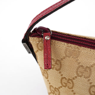 Gucci 07198 Beige Red GG Boat Pochette
