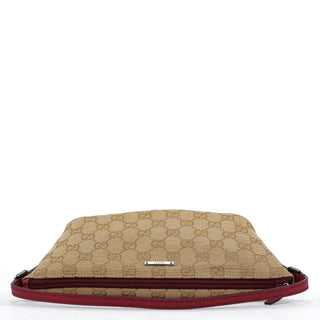 Gucci 07198 Beige Red GG Boat Pochette