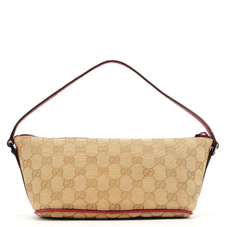 Gucci 07198 Beige Red GG Boat Pochette
