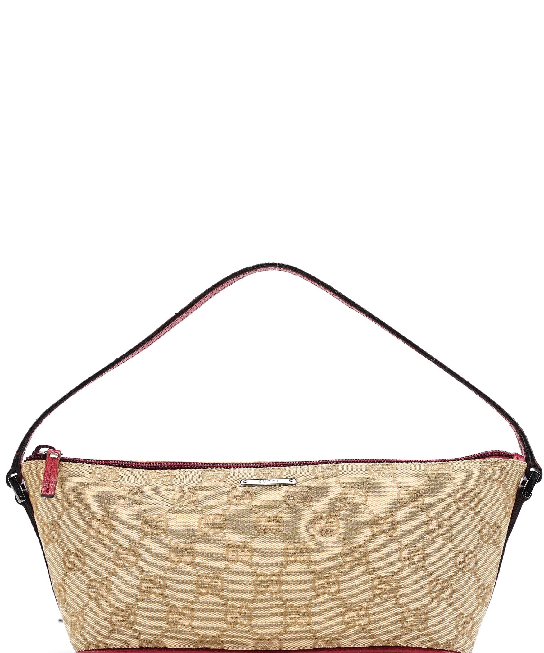 Gucci 07198 Beige Red GG Boat Pochette
