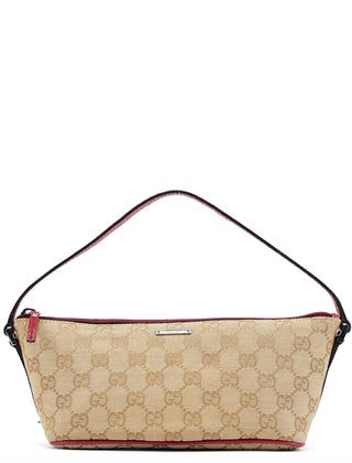 Gucci 07198 Beige Red GG Boat Pochette