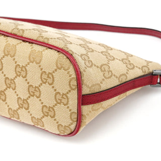 Gucci 07198 Beige Red GG Boat Pochette