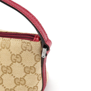 Gucci 07198 Beige Red GG Boat Pochette