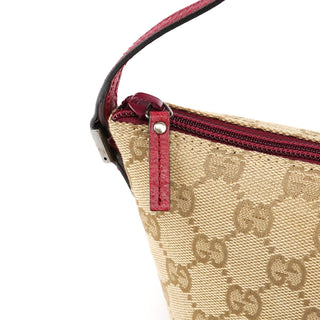 Gucci 07198 Beige Red GG Boat Pochette