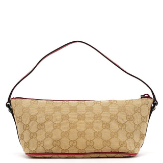 Gucci 07198 Beige Red GG Boat Pochette