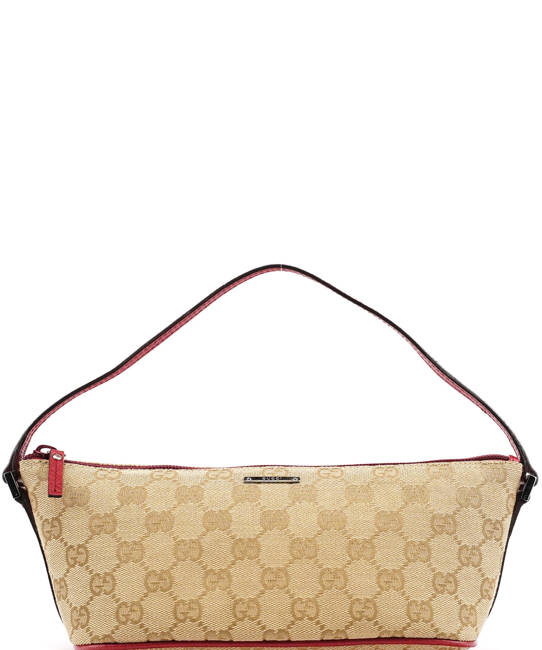 Gucci 07198 Beige Red GG Boat Pochette