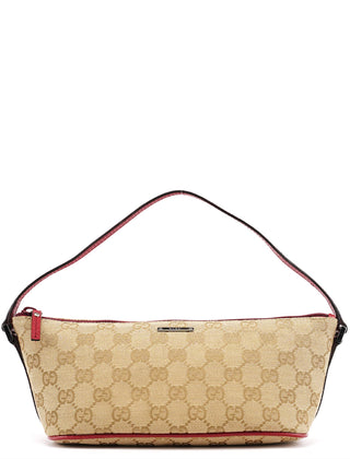 Gucci 07198 Beige Red GG Boat Pochette