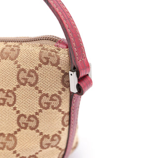 Gucci 07198 Beige Red GG Boat Pochette